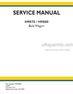 Photo 5 - New Holland H9870 H9880 Service Manual Bale Wagon 47918070