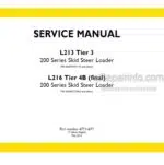 Photo 4 - New Holland L213 L216 Service Manual Skid Steer Loader 47711677