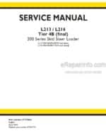 Photo 4 - New Holland L213 L216 Service Manual Skid Steer Loader 47712044