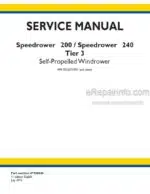 Photo 5 - New Holland Speedrower 200 240 Service Manual Self-Propelled Windrower 47904526 47904536
