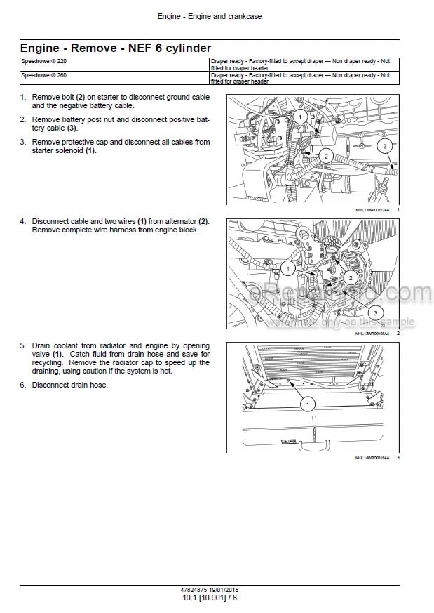 Photo 1 - New Holland Speedrower 220 260 Service Manual Self-Propelled Windrower 47824875