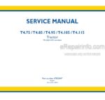 Photo 5 - New Holland T4.75 T4.85 T4.95 T4.105 T4.115 Service Manual Tractor 47803847