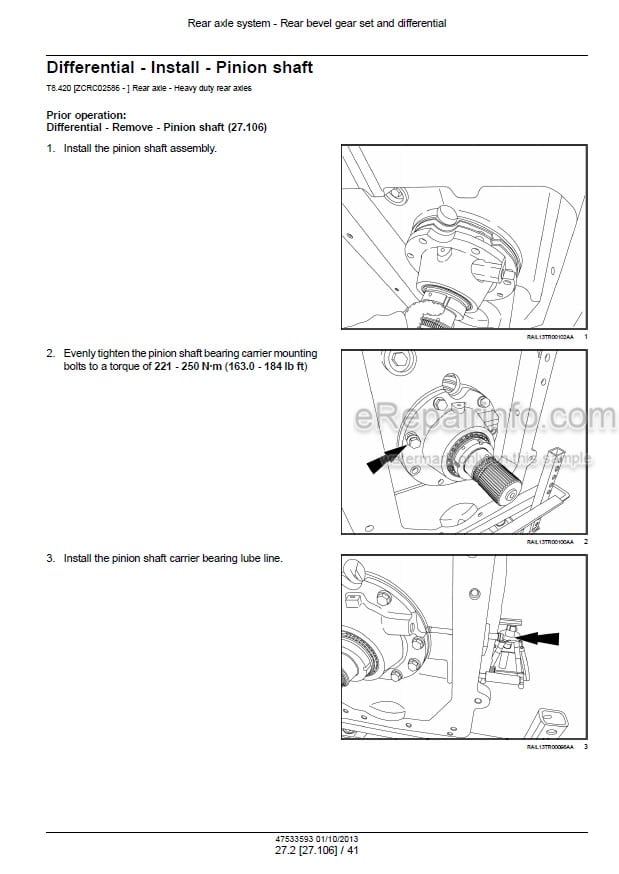 Photo 1 - New Holland T8.275 T8.300 T8.330 T8.360 T8.320 T8.420 CVT Service Manual Tractor 47613846