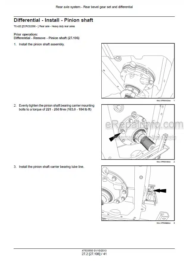Photo 1 - New Holland T8.275 T8.300 T8.330 T8.360 T8.320 T8.420 CVT Service Manual Tractor 47613846