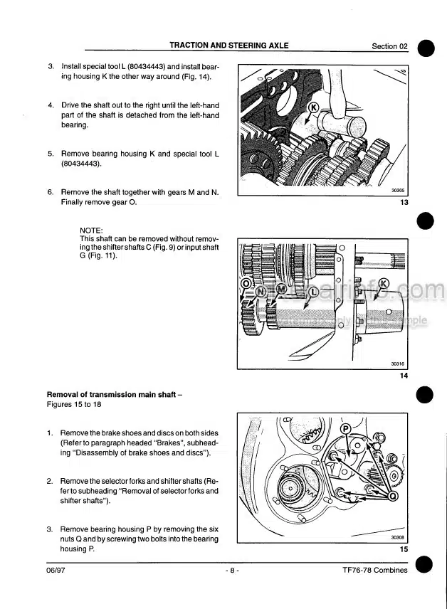 Photo 1 - New Holland TF76 TF78 Repair Manual Combine Harvester 604.64.016.00