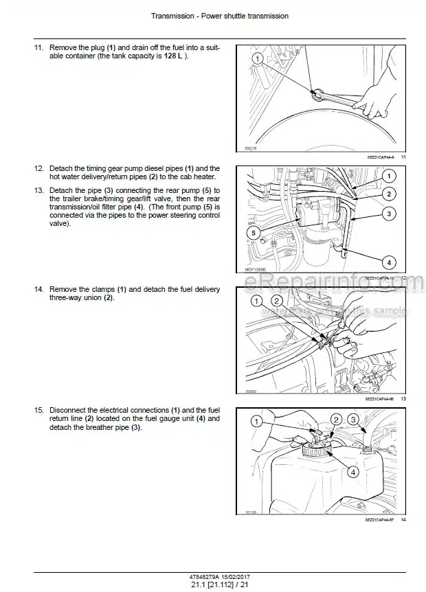 Photo 1 - New Holland TL75 TL85 TL95 Power Shuttle Service Manual Tractor 47848279A