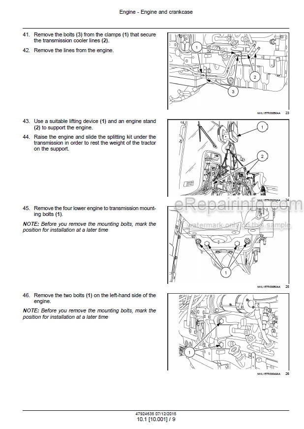 Photo 1 - New Holland TS6.110 TS6.110HC TS6.120 TS6.120HC TS6.130 TS6.140 Tier 4B (final) Service Manual Tractor 47924635
