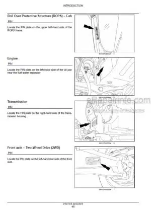 Photo 3 - New Holland U80C Tier 4B (final) Service Manual Tractor Loader 47821918