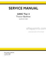 Photo 4 - New Holland U80C Tier 4 Service Manual Tractor Backhoe 47441616