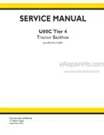 Photo 4 - New Holland U80C Tier 4 Service Manual Tractor Backhoe 47441616