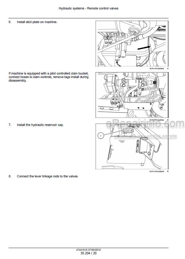 Photo 1 - New Holland U80C Tier 4 Service Manual Tractor Backhoe 47441616