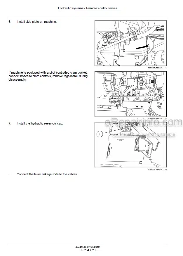 Photo 1 - New Holland U80C Tier 4 Service Manual Tractor Backhoe 47441616