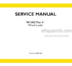 Photo 4 - New Holland W130C Tier 4 Service Manual Wheel Loader 47387716B