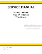 Photo 4 - New Holland W190C W230C Service Manual Wheel Loader 47673351