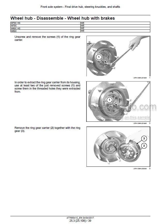 Photo 1 - New Holland W50C W60C W70C W80C Stage IIIB Service Manual Compact Wheel Loader 47768541C
