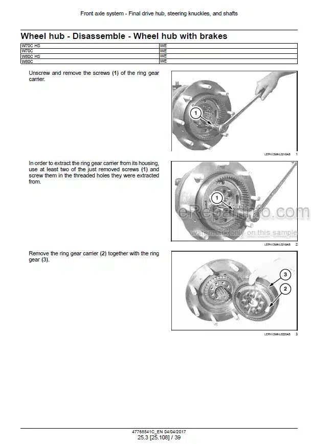 Photo 1 - New Holland W50C W60C W70C W80C Stage IIIB Service Manual Compact Wheel Loader 47768541C