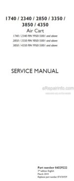 Photo 4 - Flexi Coil 1740 2340 2850 3350 3850 4350 Service Manual Air Cart 84329222