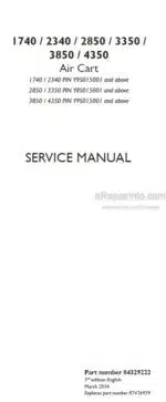 Photo 4 - Flexi Coil 1740 2340 2850 3350 3850 4350 Service Manual Air Cart 84329222