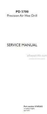 Photo 4 - Flexi Coil PD5700 Service Manual Precision Air Hoe Drill 87492432