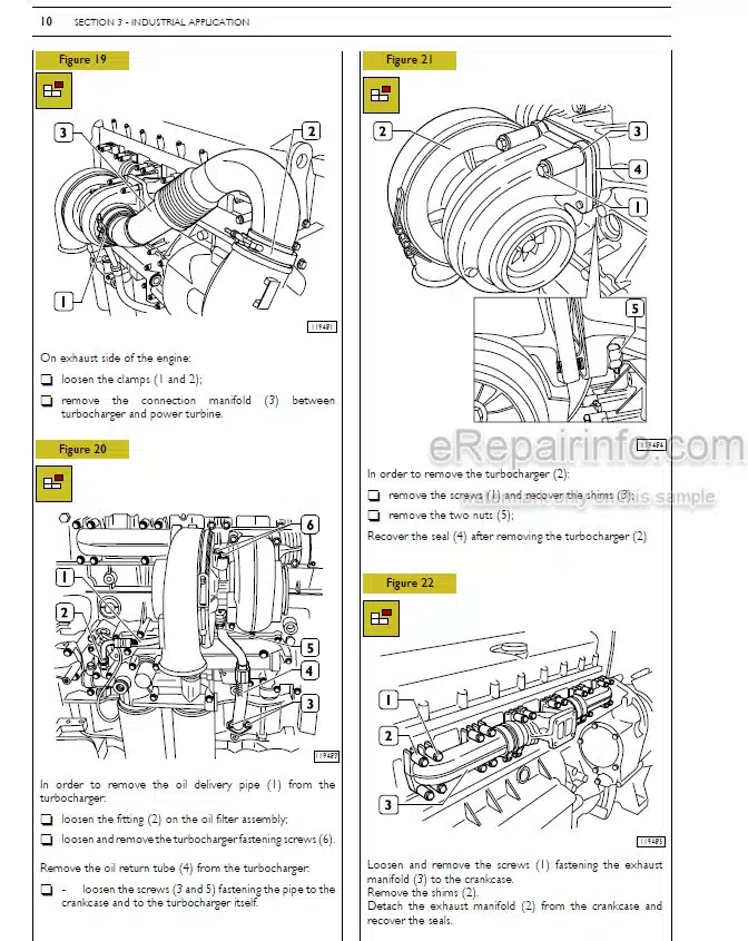 Photo 1 - New Holland 12.9L F3CE0684AE001 F3CE0684BE003 Turbo Compound Repair Manual Engine 87737594
