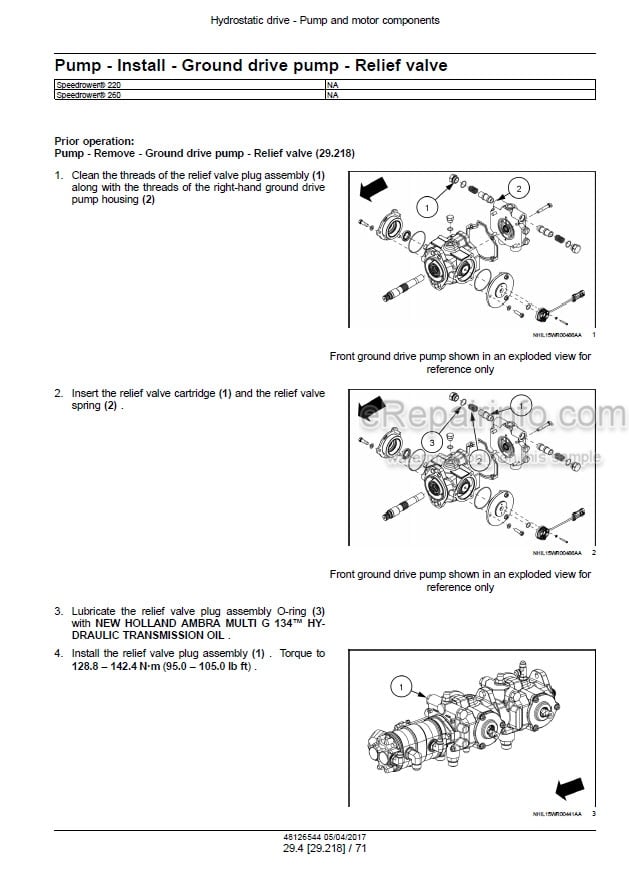 Photo 1 - New Holland 220 260 Speedrower Tier 4B Final Service Manual Self-Propelled Windrower 48126544