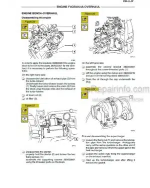 Photo 1 - New Holland 334TM2-F4CE0354A Service Manual Engine 87458412NA