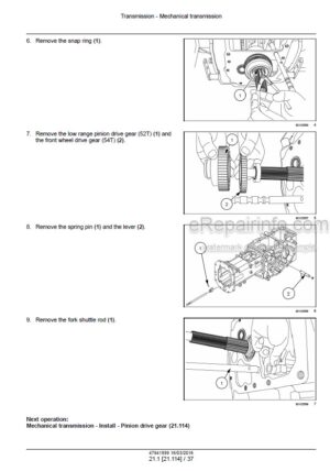 Photo 2 - New Holland 33 37 Boomer Tier 4B Final Service Manual Compact Tractor 47941899