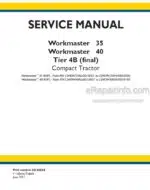 Photo 4 - New Holland 35 40 Workmaster Tier 4B Final Service Manual Compact Tractor 48144024