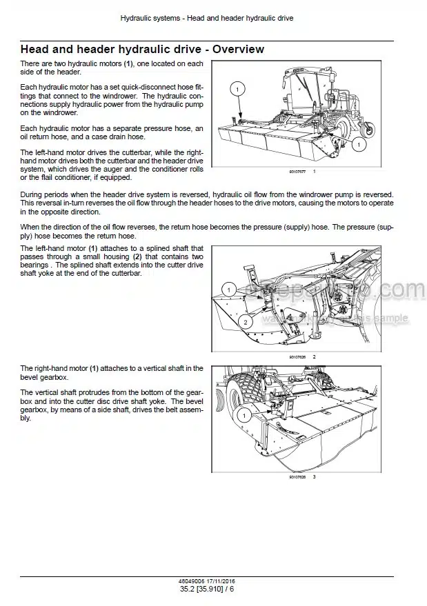 Photo 1 - New Holland 416 419 416 Durabine Speciality Service Manual Disc Header 48049006