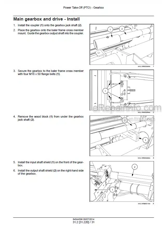 Photo 1 - New Holland 450 460 550 560 Roll-Belt Service Manual Round Baler 84544596