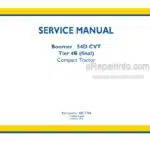 Photo 4 - New Holland 54D CVT Boomer Tier 4B Final Service Manual Compact Tractor 48017704