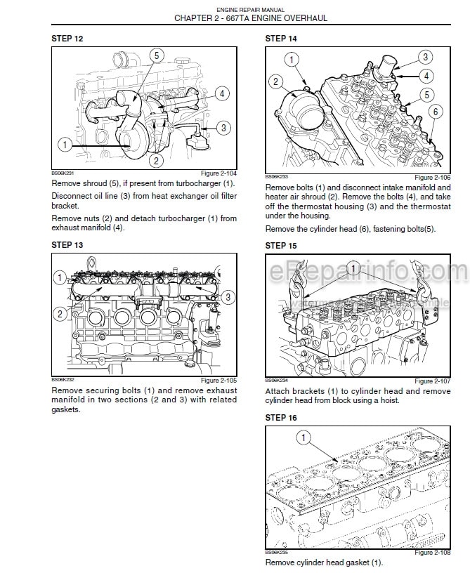 Photo 1 - New Holland 667TA/EEG 667TA/EEC 667TA/EBF 667TA/EED 667TA/EBJ 667TA/EDJ Repair Manual Engine 87519804NA
