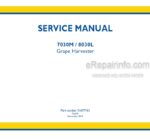 Photo 4 - New Holland 7030M 8030L Service Manual Grape Harvester