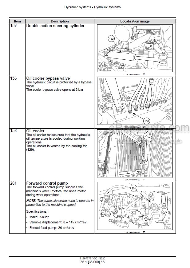 Photo 1 - New Holland 9090L 9090L Side Conveyor Tier 3 Service Manual Grape Harvester