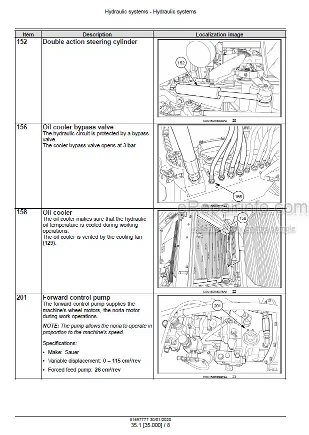 Photo 1 - New Holland 9090L 9090L Side Conveyor Tier 3 Service Manual Grape Harvester
