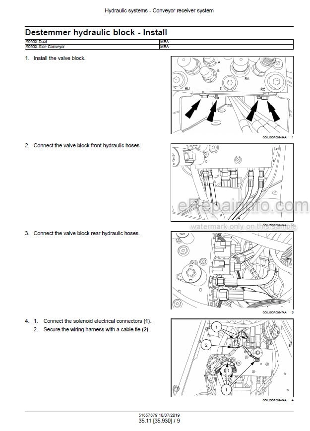 Photo 1 - New Holland 9090X Extra High Capacity Tier 4B Service Manual Grape Harvester 51657879