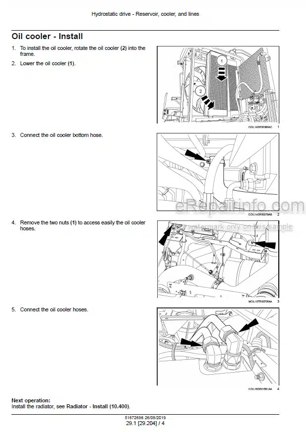 Photo 1 - New Holland 9090X Olive 9090X Side Conveyor Tier 3 Service Manual Grape Harvester 51672696