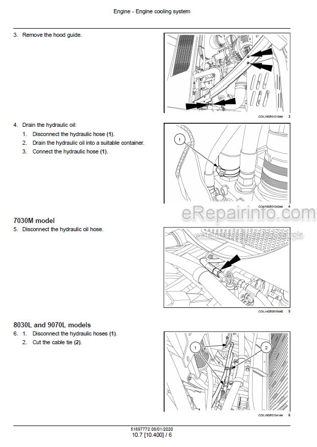 Photo 1 - New Holland 9090X Olive Side Conveyor Tier 3 Service Manual Grape Harvester