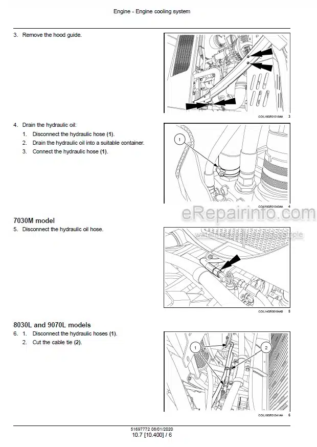 Photo 1 - New Holland 9090X Olive Side Conveyor Tier 3 Service Manual Grape Harvester