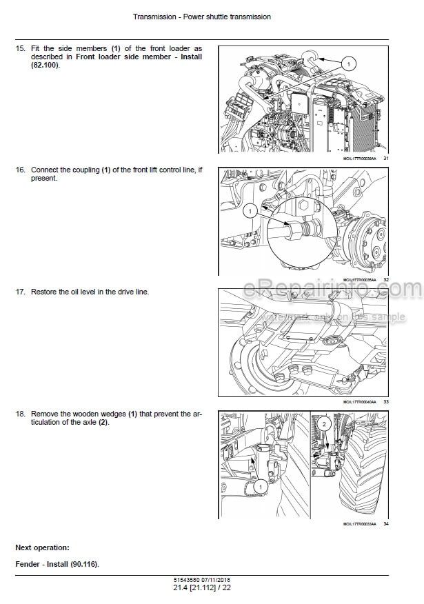 Photo 1 - New Holland 90 100 110 120 PowerStar Tier 4B Final Service Manual Tractor 51543580