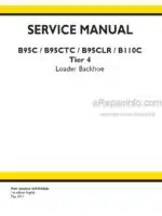 Photo 5 - New Holland B95C B95CTC B95CLR B110C Tier 4 Service Manual Loader Backhoe 84596886A