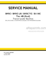 Photo 4 - New Holland B95C B95CLR B95CTC B110C Tier 4B Final Service Manual Tractor Loader Backhoe 48038049