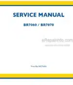 Photo 4 - New Holland BR7060 BR7070 Service Manual Round Baler 84275654