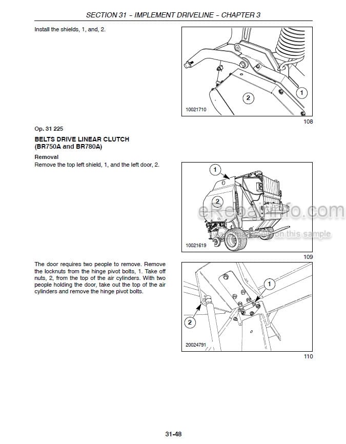 Photo 1 - New Holland BR740A BR750A BR770A BR780A Repair Manual Round Baler 87606299