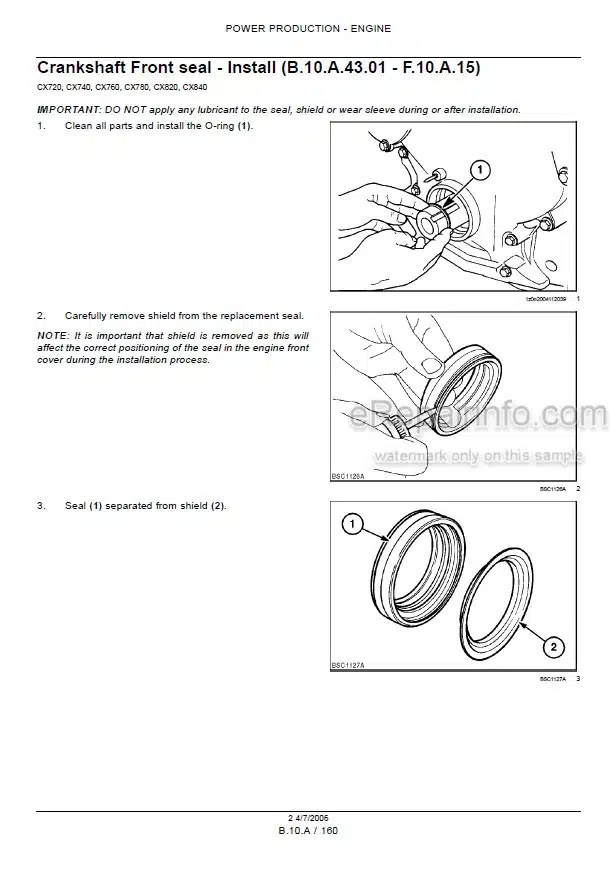 Photo 1 - New Holland CX720 CX740 CX760 CX780 CX820 CX840 CX860 CX880 Repair Manual Combine 6043400100