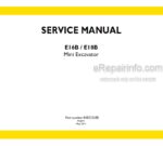 Photo 4 - New Holland E16B E18B Service Manual Mini Excavator 84533365B