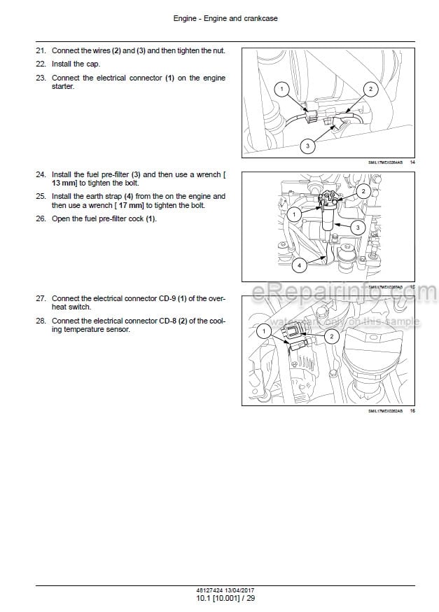 Photo 1 - New Holland E17C Tier IV Service Manual Mini Excavator