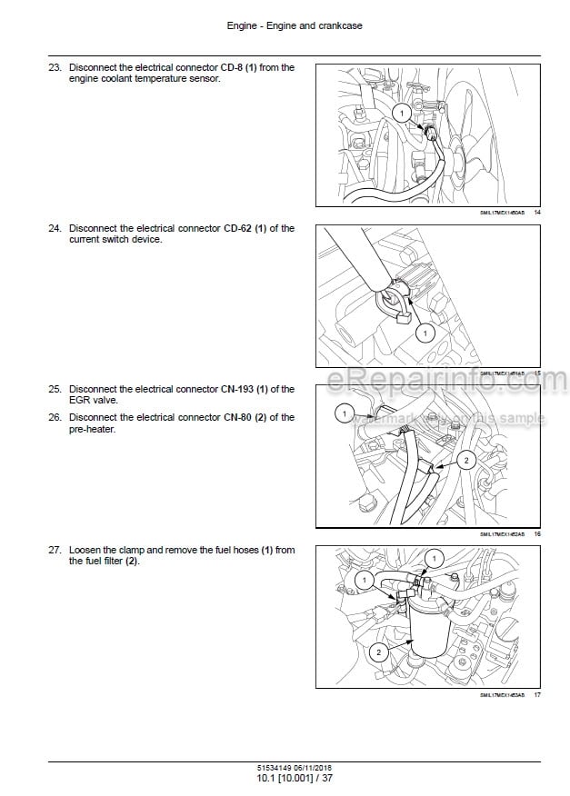 Photo 1 - New Holland E33C Tier IV Final Service Manual Mini Excavator