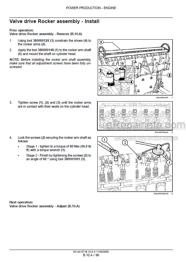 Photo 1 - New Holland F3BE0684G*E901 F3BE0684H*E901 F3CE0684A*E001 F3CE0684B*E003 Cursor Service Manual Engine 84144127