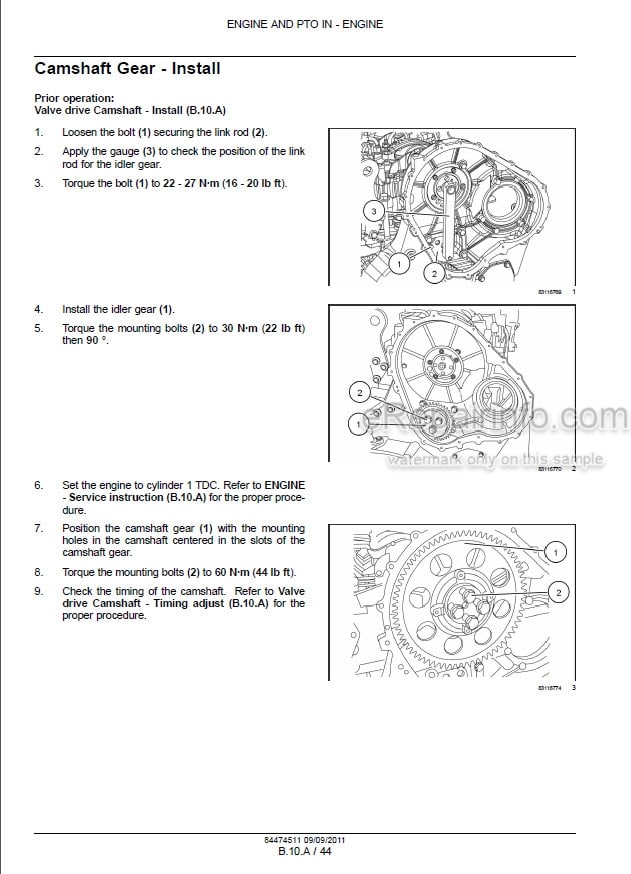 Photo 1 - New Holland F3DE3684A F3DE3684B F3DFA613A F3DFA613B F3DFE613A F3DFE613B Tier 4A Service Manual Engine